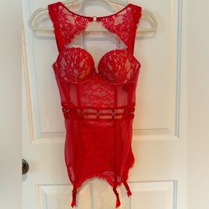 Victoria’s Secret Lace Bustier Teddy Lingerie, 34C